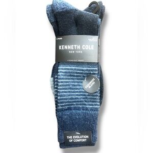 NWT Kenneth Cole Men's Cashmere Blend Socks - 2 Pairs  Size 8-12